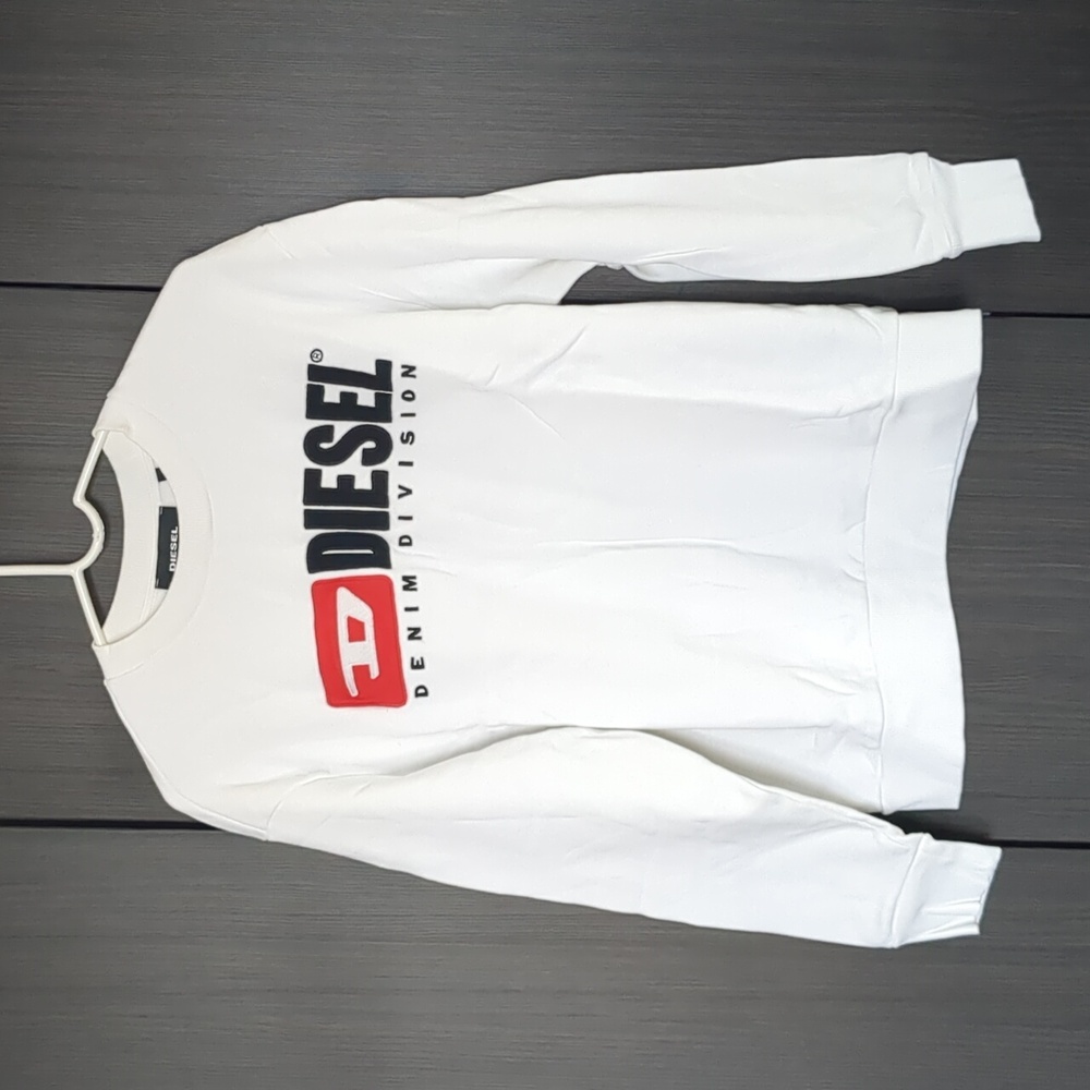 Diesel denim division cotton sweatshirt white mens S